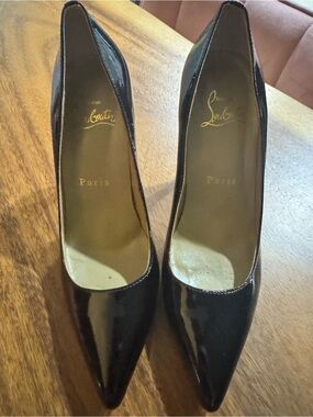 Christian Louboutin Black Patent Pointed Pumps